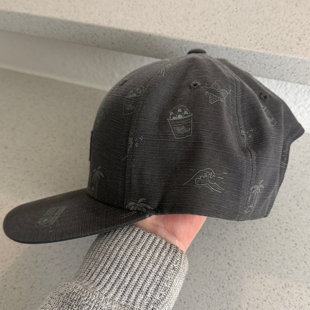 Travis Mathew Gray Palm & Radio Print Snapback Hat - Picture 6 of 10